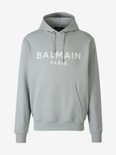 Balmain Cotton Logo Sweatshirt In Logo Printed On The Front