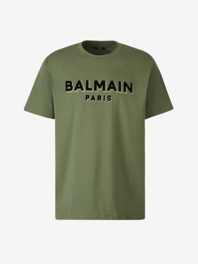 Balmain Cotton Logo T-shirt In Contrast Logo On The Front