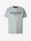 Balmain Cotton Logo T-shirt In Contrast Printed Logo