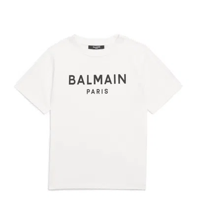 Balmain Kids' Cotton Logo T-shirt In White