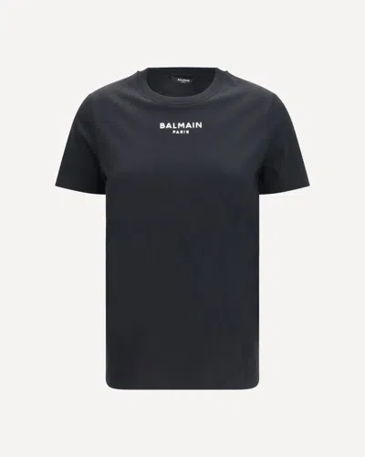 Balmain Logo-embroidered Cotton T-shirt In Blue