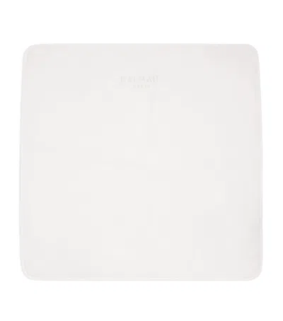 Balmain Cotton Monogram Blanket In White