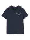 Balmain Cotton Polo Shirt In Blue