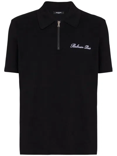BALMAIN BALMAIN COTTON POLO SHIRT WITH EMBROIDERED LOGO