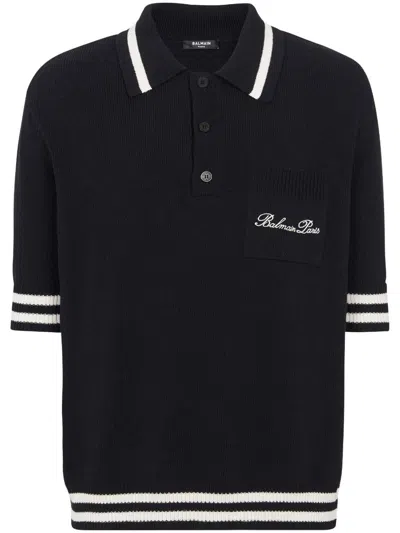 Balmain Cotton Polo With Logo On The Chest