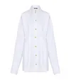 Balmain Cotton Poplin Shirt Dress In White