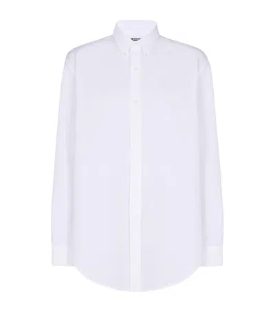 Balmain Cotton Poplin Shirt In White