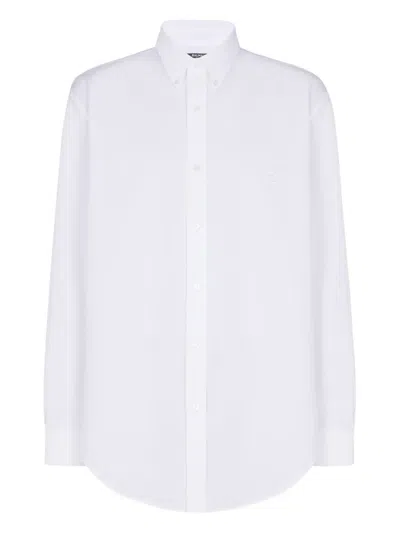 Balmain Paris Shirt In Cotton Poplin In White