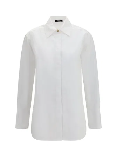 Balmain Cotton Poplin Shirt In White