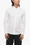 Balmain Cotton Poplin Shirt With Embroidery On The Breast Pocket In White