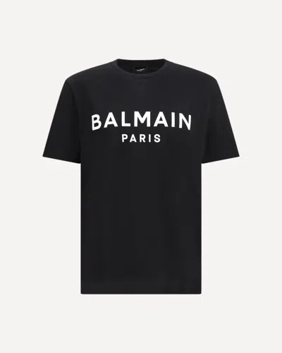 Balmain Cotton Print T-shirt In Black