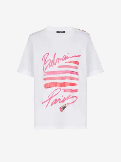 BALMAIN BALMAIN COTTON PRINTED T-SHIRT