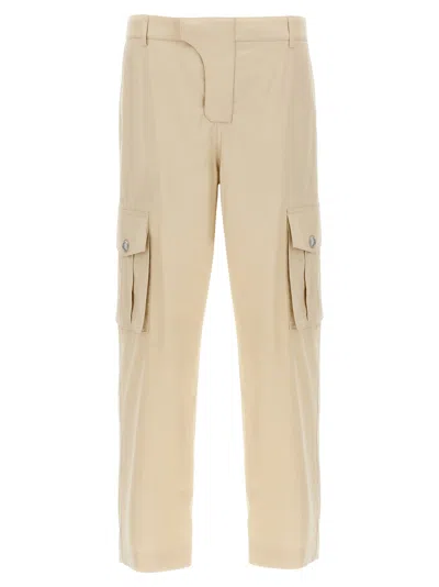Balmain Cotton Serge Cargo Pants In Beige