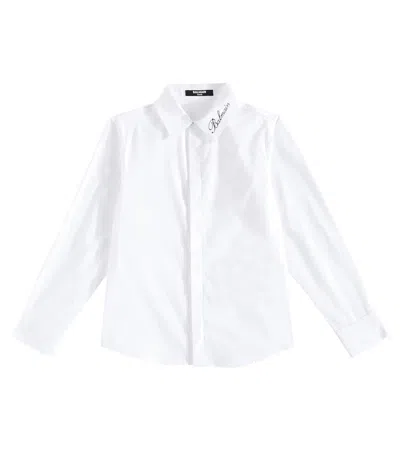 Balmain Kids' Cotton Shirt In White