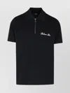Balmain Polo Shirt With Embroidered Logo Letter In Black
