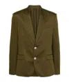 Balmain Cotton Single-breasted Blazer In Brown