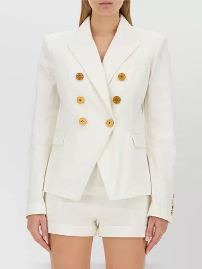 Balmain Cotton Single-breasted Blazer In White