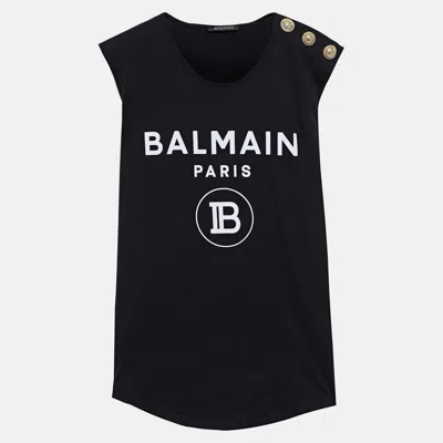 Pre-owned Balmain Cotton Sleeveless Top 34 In Black