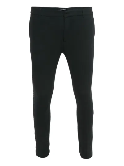 Pre-owned Balmain Cotton Straight-leg Trousers In Black