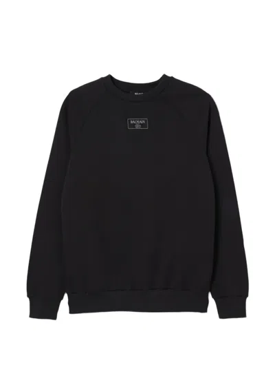 Balmain Kids' Cotton Sweatshirt In Black