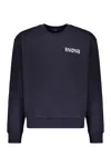 Balmain Cotton Sweatshirt In Blue