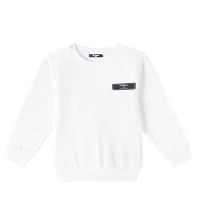 Balmain Kids' Cotton Sweatshirt In White