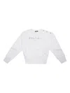 Balmain Cotton Sweatshirt In White