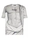 Balmain Front Graphic Round Neck T-shirt In Gray