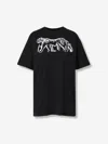 Balmain Leopard Print Cotton T-shirt In Black