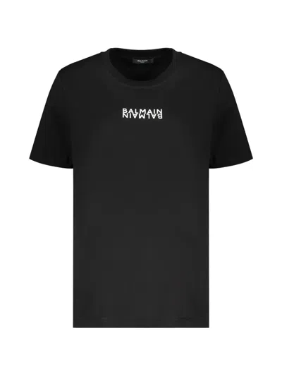 Balmain Logo-print T-shirt In Black