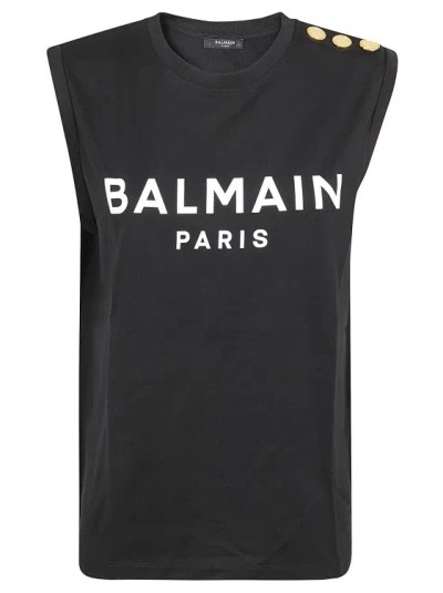 Balmain Cotton T-shirt In Black