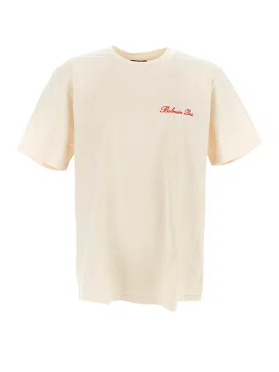 Balmain Cotton T-shirt In Cream