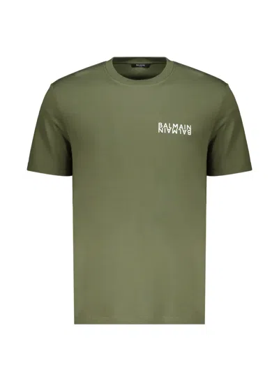 Balmain Cotton T-shirt In Green