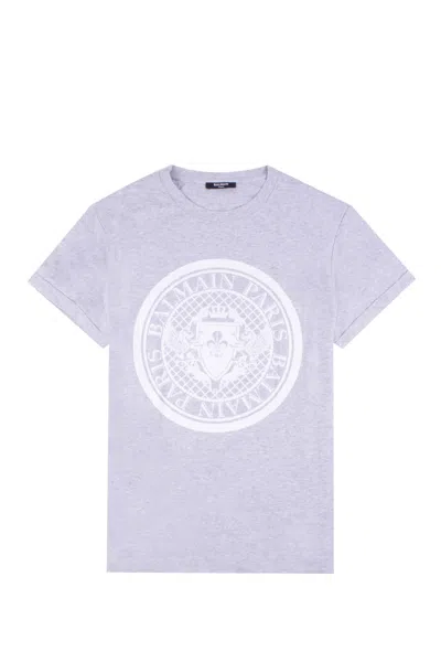 Balmain Cotton T-shirt In Grey