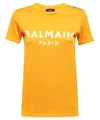 Balmain Cotton T-shirt In Orange