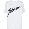 Balmain White Crewneck T-shirt With Maxi Logo Lettering On The Front