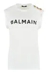 Balmain Button-detail Logo-print Tank Top