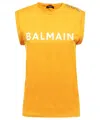 Balmain Cotton Tank Top In Orange