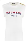 Balmain Cotton Tank Top In White