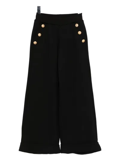 Balmain Kids' Cotton Trousers In Black