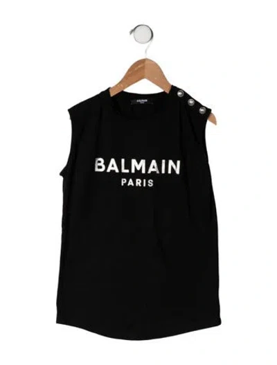 Pre-owned Balmain Kids' Cotton T-shirt In Black