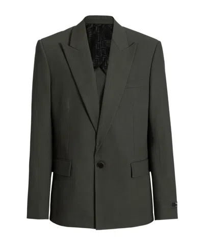 Balmain Jacke Aus Baumwolltwill Mit Knopf In Green