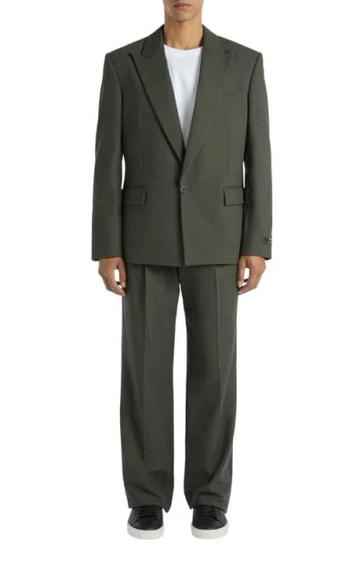 Balmain Cotton Twill 1-button Jacket In Green