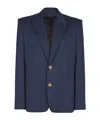 Balmain Cotton Twill 2-buttons Jacket In Blue