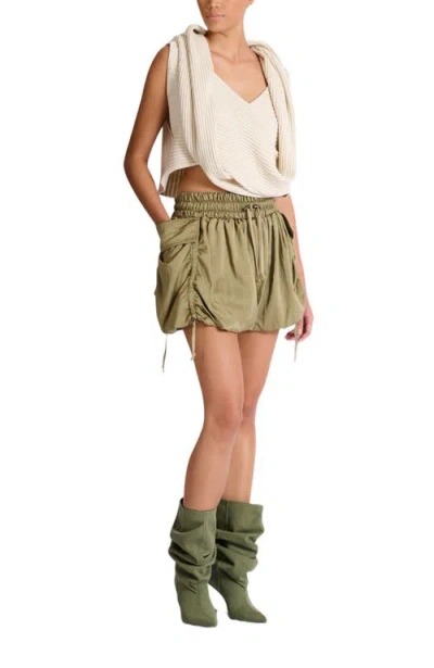 Balmain Cotton Twill Shorts In Green