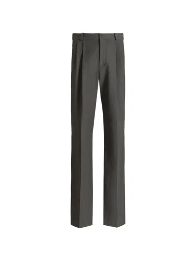 Balmain Cotton Twill Trousers In Green