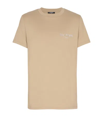 BALMAIN COTTON VINTAGE LOGO T-SHIRT