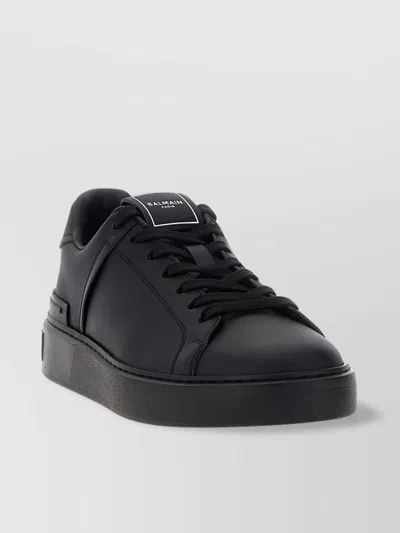 Balmain Court Round Toe Flat Sole Sneakers