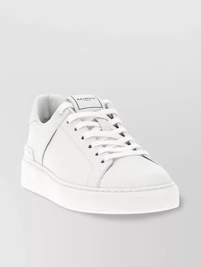 Balmain Court Round Toe Flat Sole Sneakers