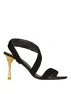Balmain Open-toe Strap-detail Sandals In Black